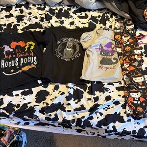 Halloween Black Cotton T-Shirt bundle and hello kitty witch pants